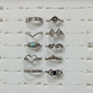 Gothic Silver Ring Set for Women